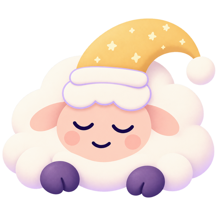 Lulla the sleepy sheep in a nightcap