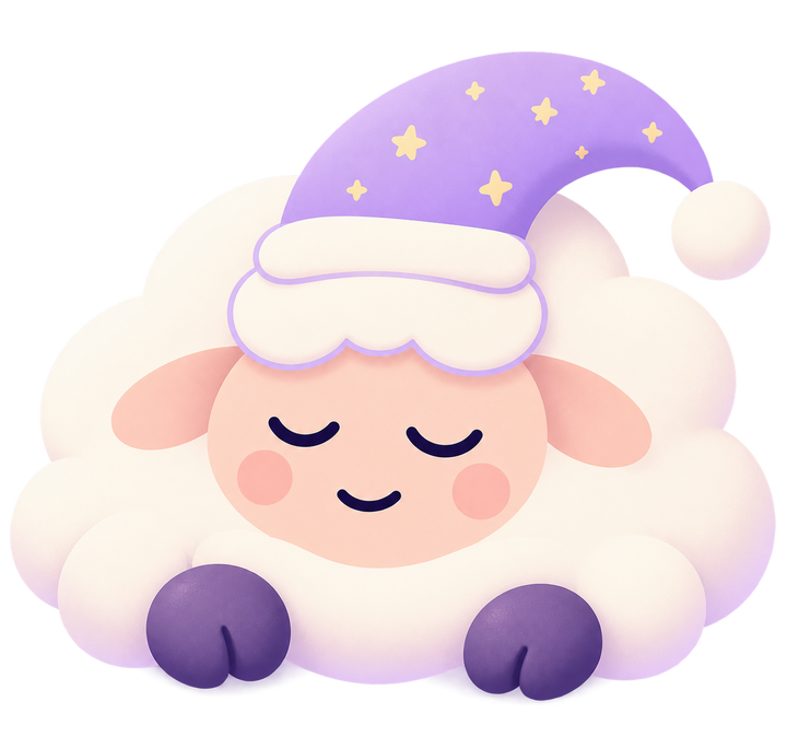 Lulla the sleepy sheep in a nightcap